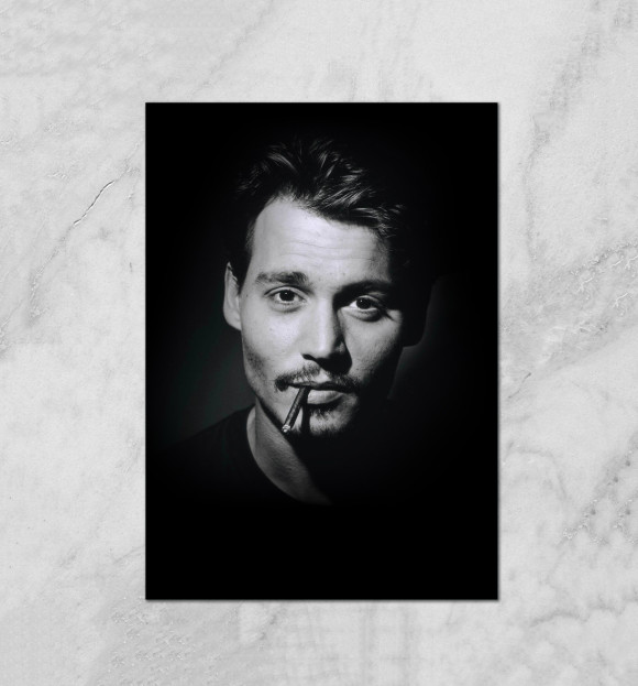 Плакат с изображением Джонни Депп цвета Белый