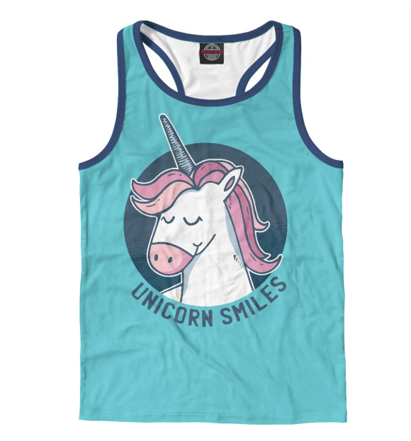 Мужская майка-борцовка с изображением Единорог цвета Белый