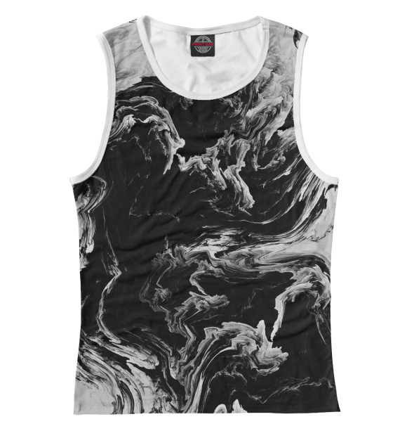 Женская майка с изображением Серые разводы красок цвета Белый