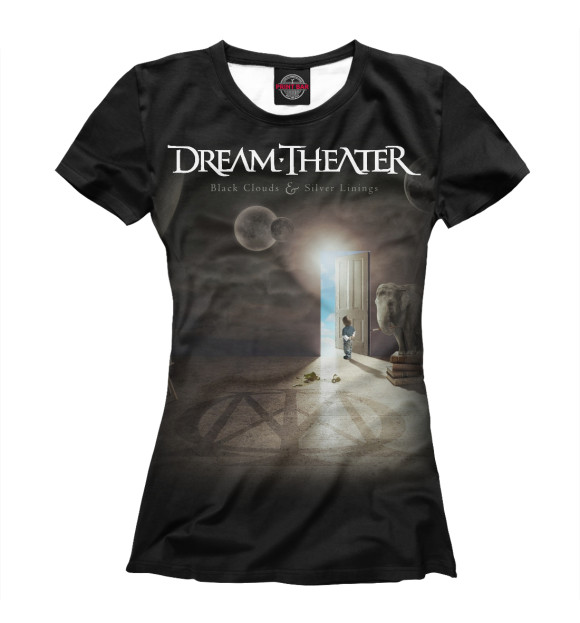 Женская футболка с изображением Dream Theater цвета Белый