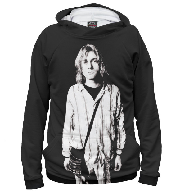 Мужское худи с изображением Курт Кобейн цвета Белый
