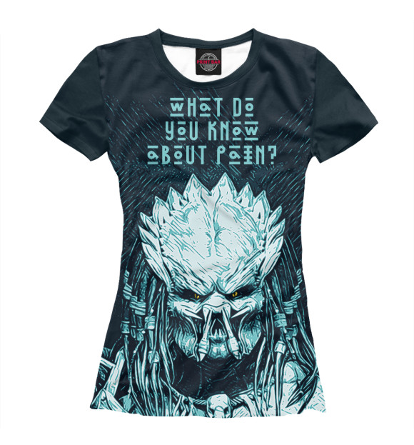 Футболка для девочек с изображением Хищник цвета Белый