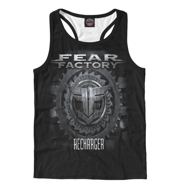 Мужская майка-борцовка с притом Fear Factory цвета Белый Мужская майка-борцовка с изображением Fear Factory цвета Белый