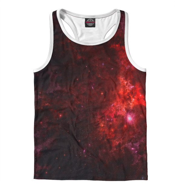 Мужская майка-борцовка с изображением Space цвета Белый