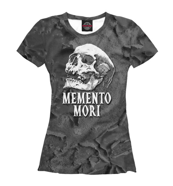 Футболка для девочек с изображением Memento mori цвета Белый