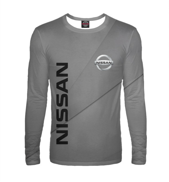 Мужской лонгслив с изображением Nissan цвета Белый