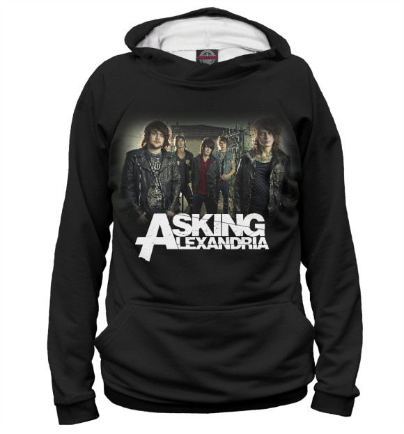 Мужское худи с изображением Asking Alexandria цвета Белый