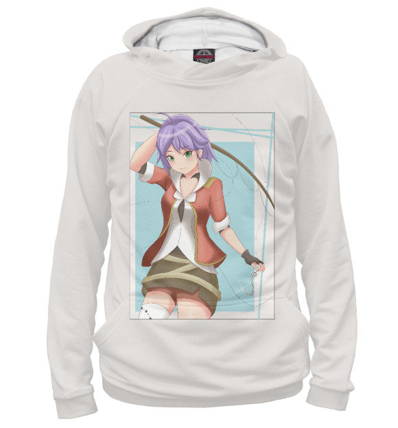 Мужское худи с притом Anime цвета Белый Мужское худи с изображением Anime цвета Белый