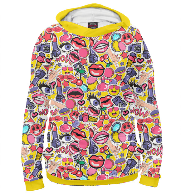 Женское худи с изображением 8 марта цвета Белый