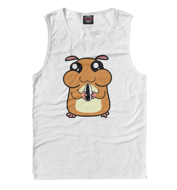 Майка для мальчика с притом Хомячок цвета Белый Майка для мальчика с изображением Хомячок цвета Белый