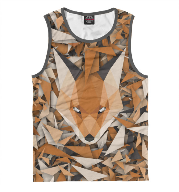 Майка для мальчика с изображением Геометрический лис цвета Белый