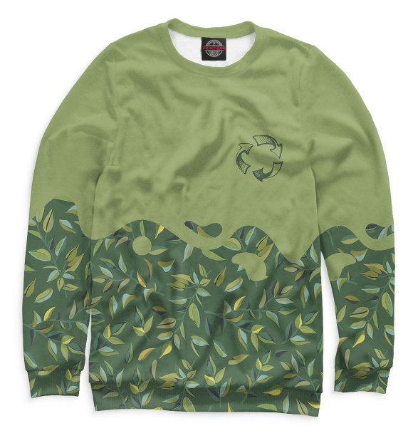 Мужской свитшот с изображением Eco цвета Белый