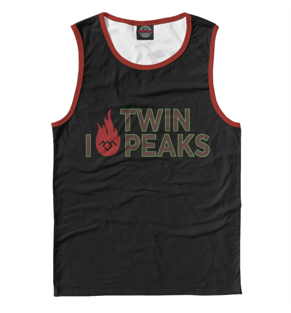 Майка для мальчика с изображением I Love Twin Peaks цвета Белый