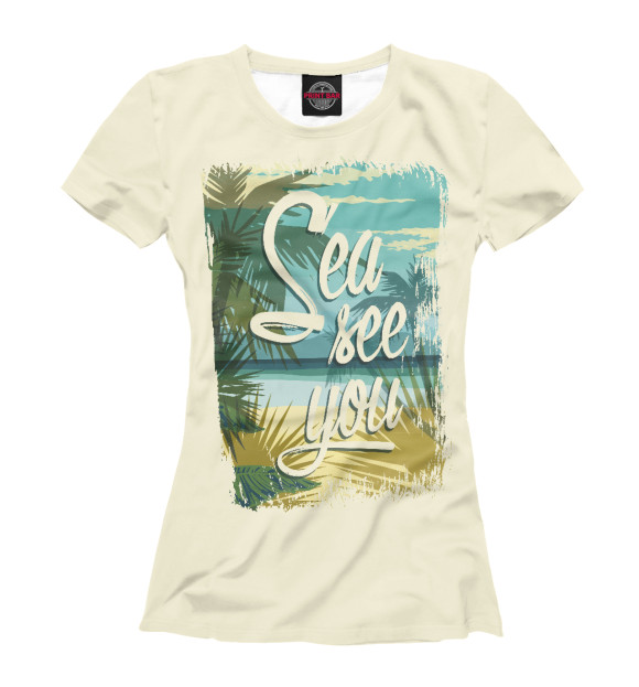 Футболка для девочек с изображением Sea see you цвета Белый