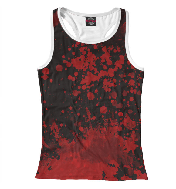 Женская майка-борцовка с изображением Капли крови цвета Белый