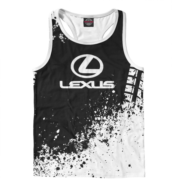 Мужская майка-борцовка с изображением Lexus цвета Белый