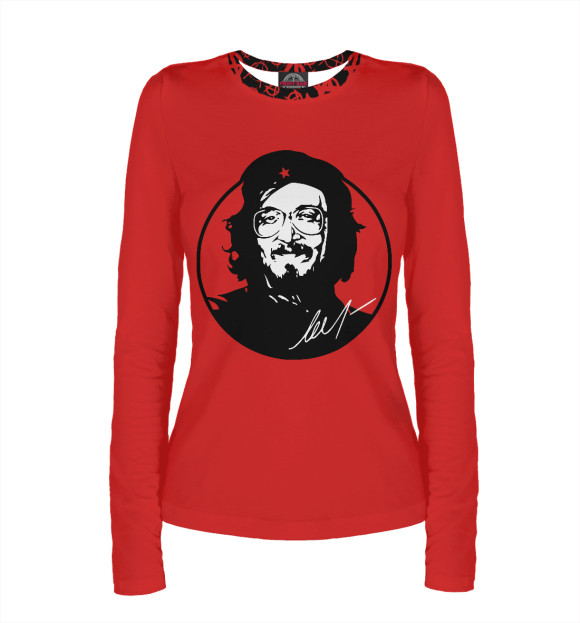 Женский лонгслив с изображением Егор Летов цвета Белый