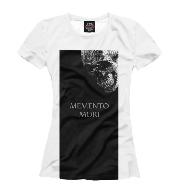 Женская футболка с изображением MEMENTO MORI цвета Белый