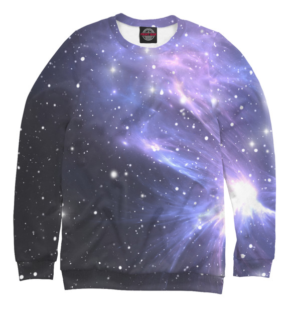 Свитшот для мальчиков с изображением Звёздное небо цвета Белый