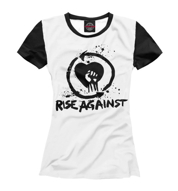 Женская футболка с изображением Rise Against цвета Белый