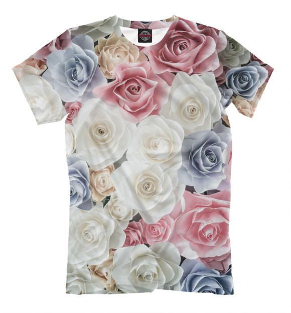 Мужская футболка с изображением Цветочный сад цвета Бежевый