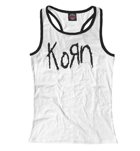 Женская майка-борцовка с изображением Korn цвета Белый