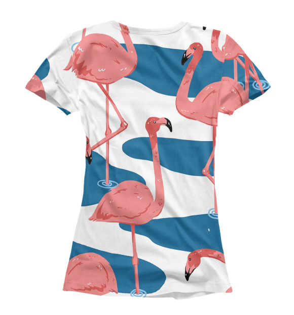 Женская футболка с изображением Фламинго цвета Белый