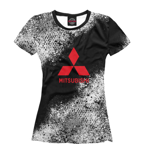Женская футболка с изображением Mitsubishi splatters цвета Белый