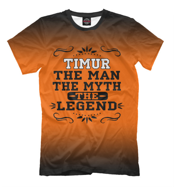 Мужская футболка с изображением Тимур цвета Молочно-белый