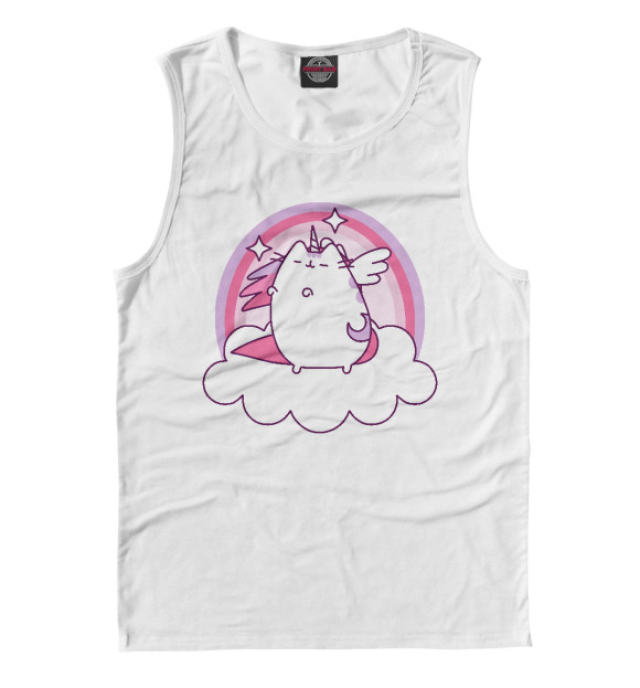 Майка для мальчика с притом Pusheen Magic цвета Белый Майка для мальчика с изображением Pusheen Magic цвета Белый
