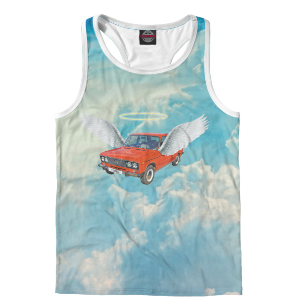 Мужская майка-борцовка с изображением Жигули цвета Белый