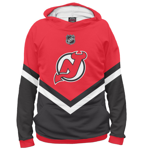 Мужское худи с изображением New Jersey Devils цвета Белый