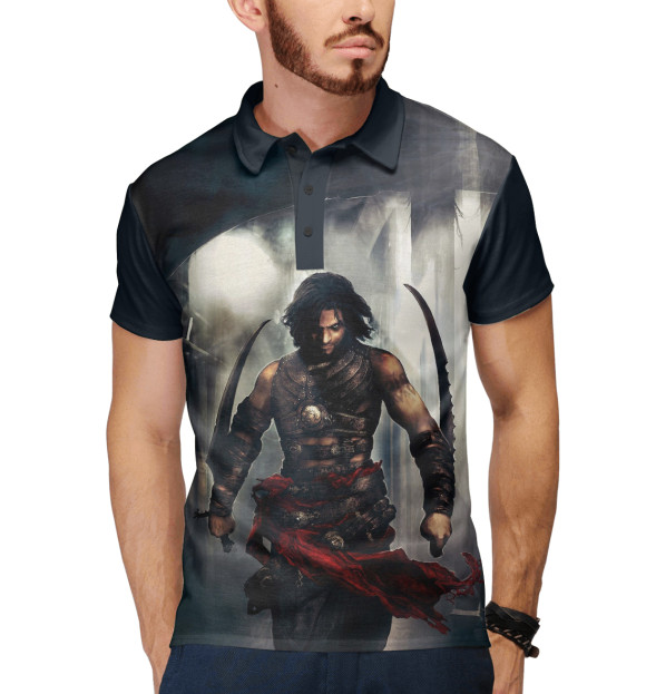 Мужское поло с изображением Prince of Persia: Warrior Within цвета Белый