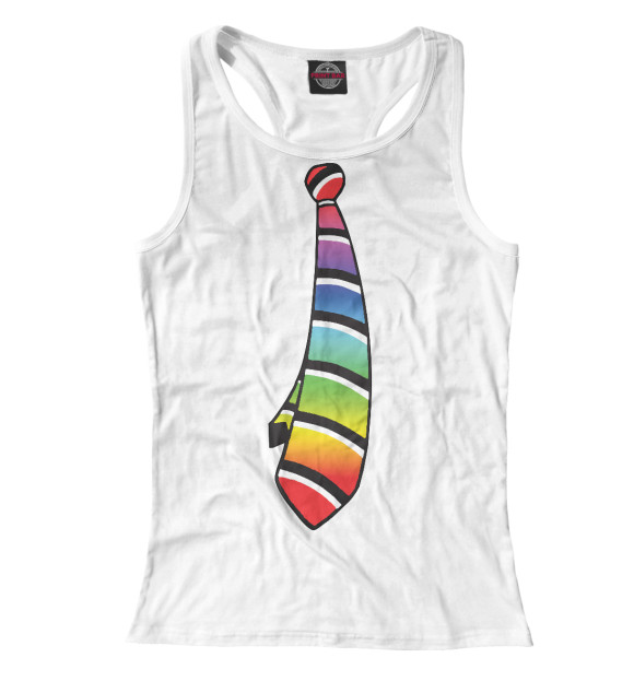 Женская майка-борцовка с изображением Рубашка и галстук цвета Белый