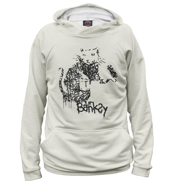 Женское худи с изображением Banksy цвета Белый