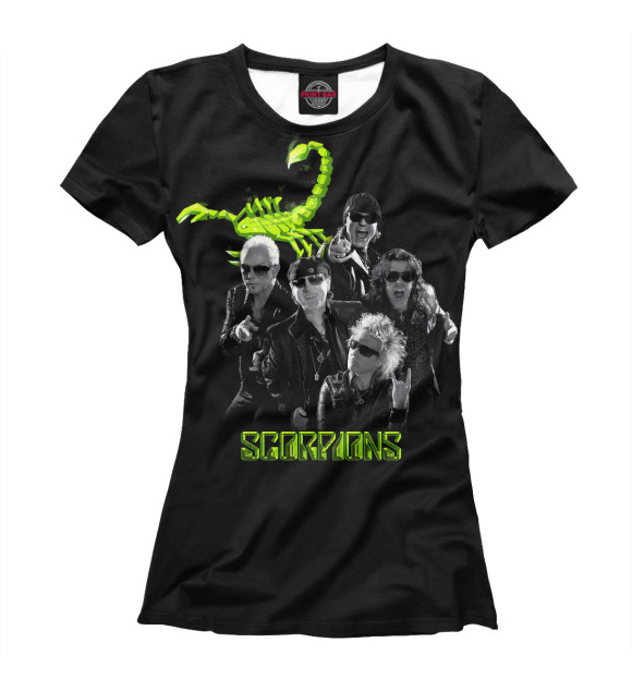 Женская футболка с изображением Scorpions цвета Белый