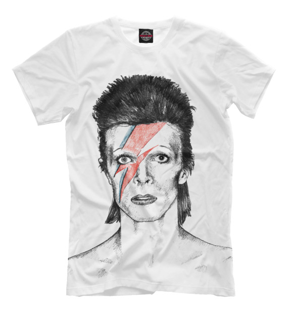 Футболка для мальчиков с изображением David Bowie цвета Молочно-белый