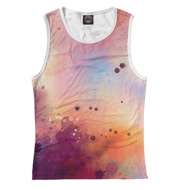 Женская майка с изображением Теплая акварелька цвета Белый