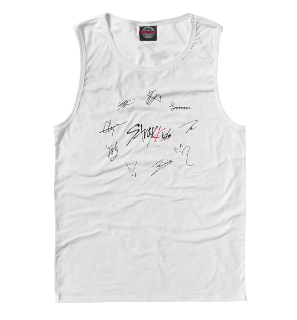 Майка для мальчика с изображением Автографы Stray Kids цвета Белый