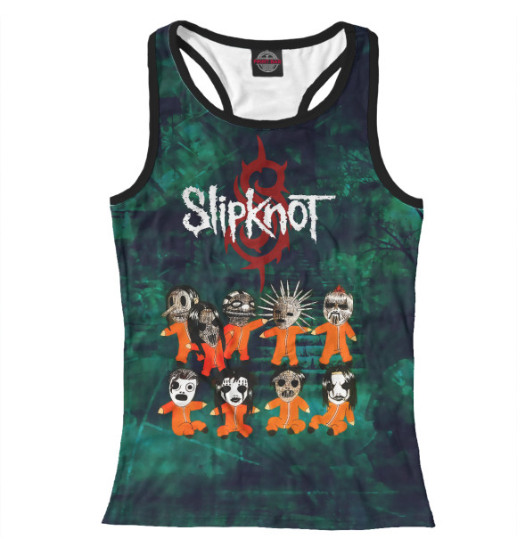 Женская майка-борцовка с изображением Slipknot цвета Белый