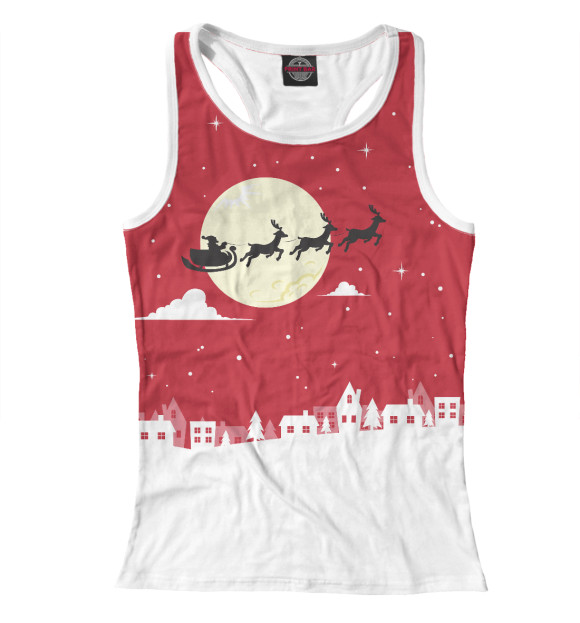 Женская майка-борцовка с изображением Новогодние чудеса цвета Белый