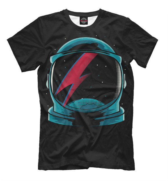 Мужская футболка с изображением Space Bowie цвета Черный