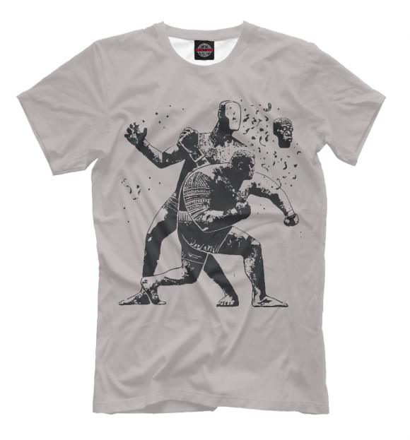 Мужская футболка с изображением Бокс цвета Бежевый