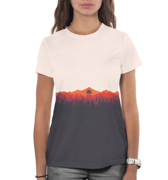 Женская футболка с изображением Firewatch цвета Белый