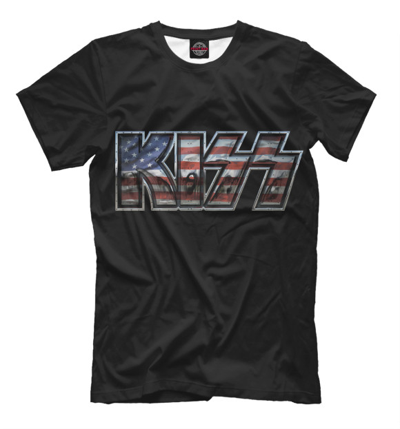 Мужская футболка с изображением KISS цвета Черный