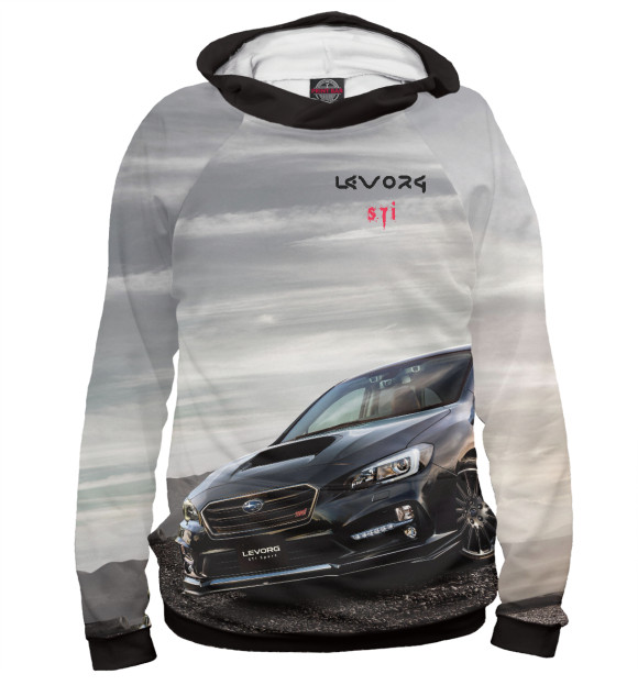 Женское худи с изображением Subaru Levorg цвета Белый