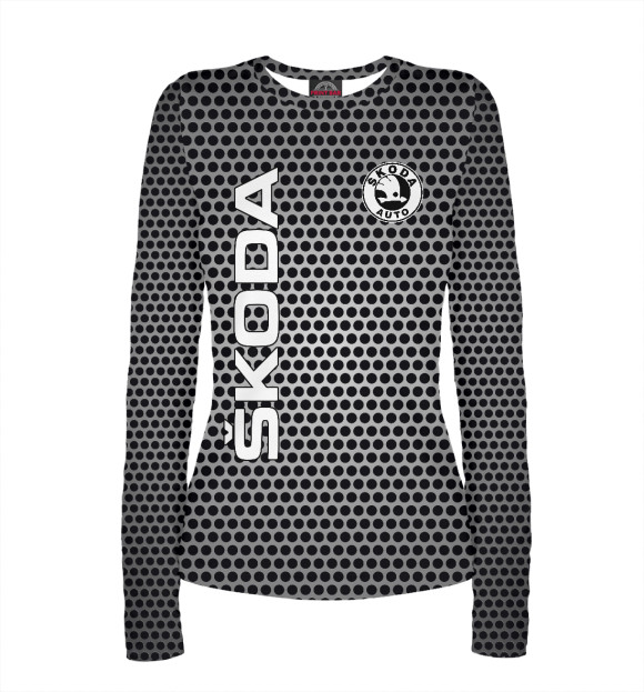 Женский лонгслив с изображением Skoda цвета Белый