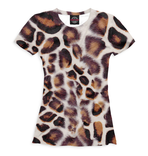 Женская футболка с изображением Дымчатый леопард цвета Белый
