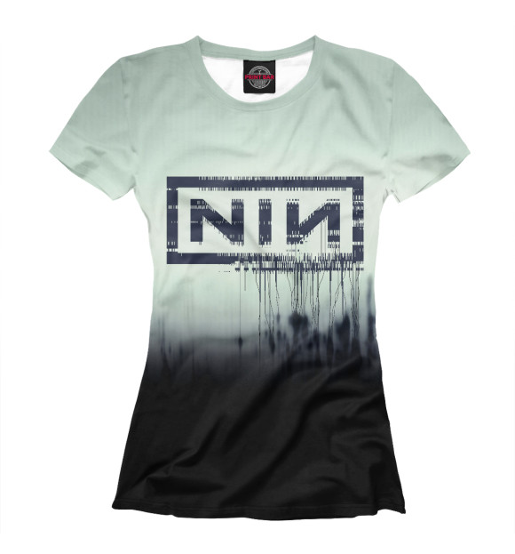Футболка для девочек с изображением Nine Inch Nails цвета Белый