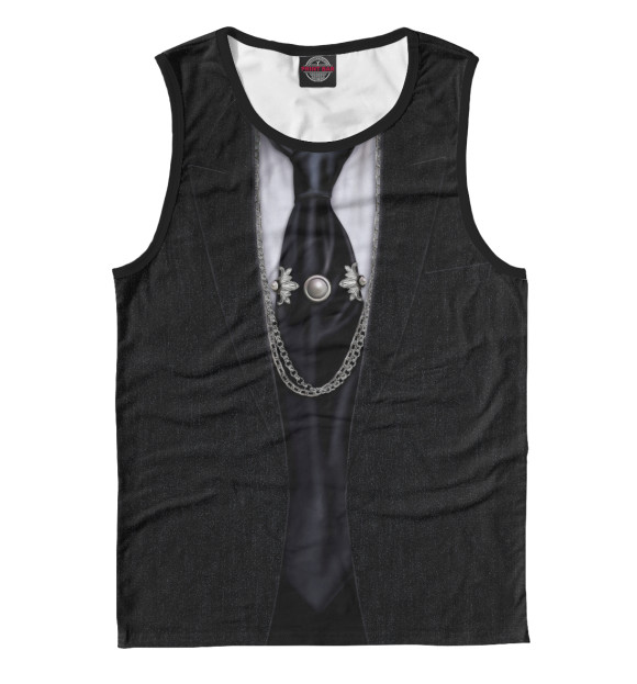 Мужская майка с изображением Костюм Lagerfeld цвета Белый